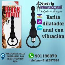 VARITA VIBRADORA-DILTADOR ANAL - DE SILICONA - BLACK MONT-SEXSHOP LIMA 971890151 